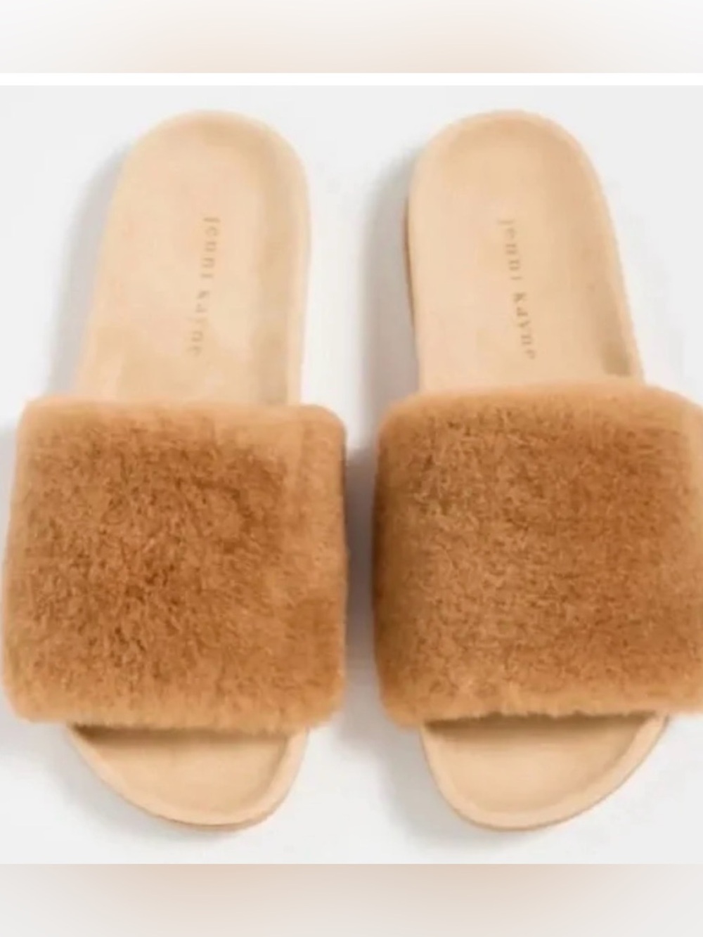 Jenni Kayne Brown Shearling Slide Sandals